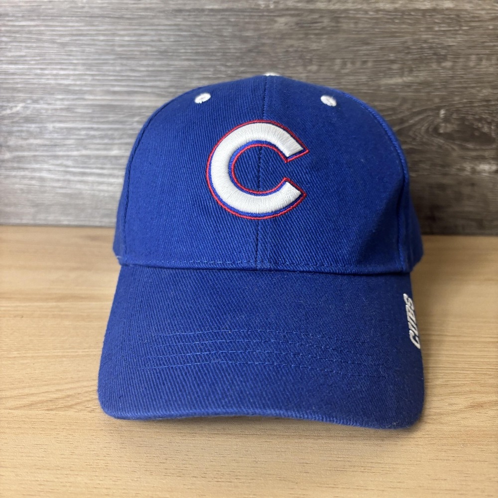 Chicago Cubs Hat Cap Strap Back Mens Blue White MLB Baseball Embroidered C Logo